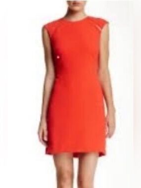 Ted Baker Sz 4 Tatty shift dress cap sleeves gold-toned zipper details NEW